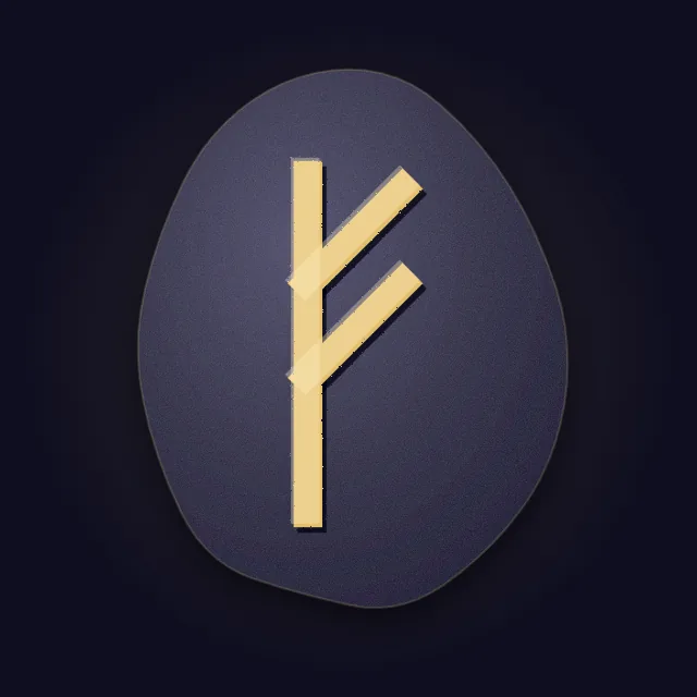 Руна Феху на камне, знак ᚠ