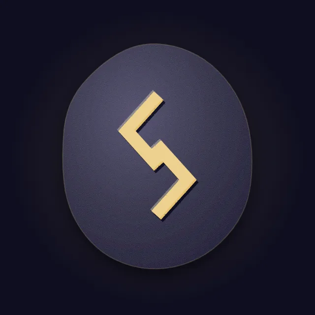 Руна Йера на камне, знак ᛃ