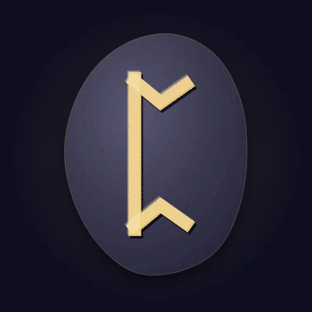 Руна Перт на камне, знак ᛈ