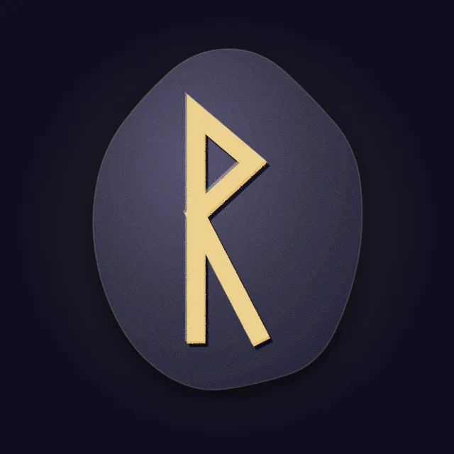 Руна Райдо на камне, знак ᚱ