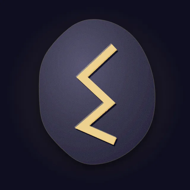 Руна Соулу на камне, знак ᛊ